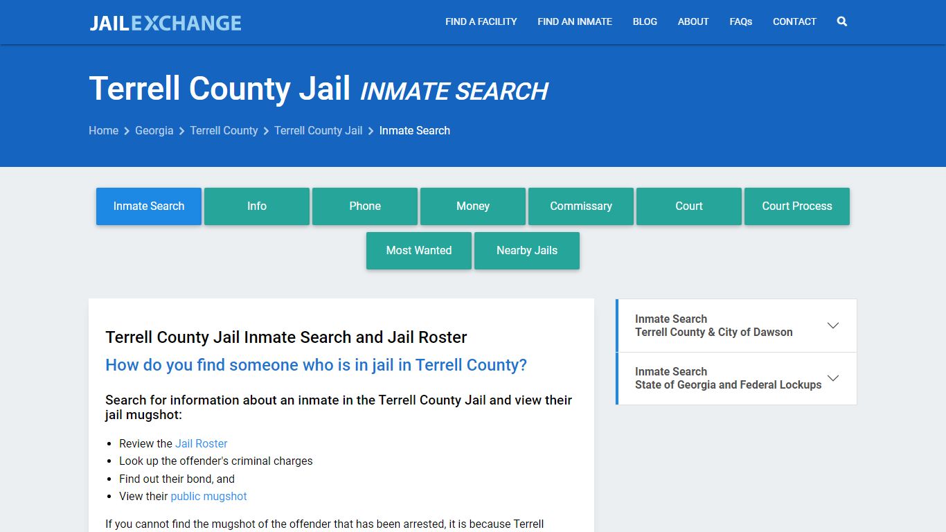 Inmate Search: Roster & Mugshots - Terrell County Jail, GA
